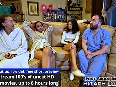 2 HOT lesbians give Channy Crossfire multiple orgasms with a Hitachi Wand while tied to a HitachiHoesCom surgery table