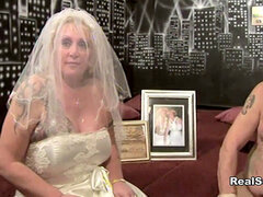 senior phat sloppy bride has orgy along with bridesmaid