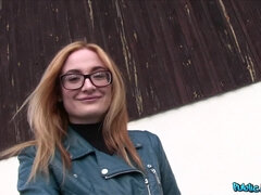 Sexy Redhead Student Nerd in Glasses Fucking In The Bushes - outdoor reality porn
