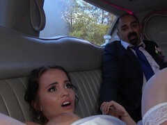 Spicy bride Diane Chrystal is fucking next to her husband