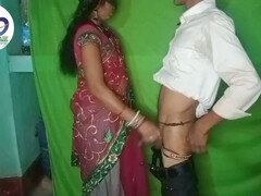 Hindi village girl gets her ass fucked in wet saree by stepbrother