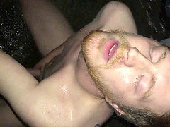 gay slave swallows from the tap