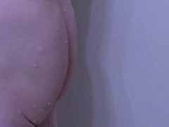 Fun in the shower - hard cock and low hanging balls