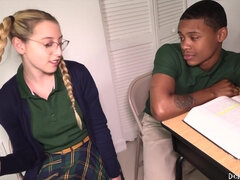 A Babe Is Dicked Down During Detention  - Interracial Sex