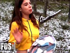 Amateur (MihaNika69) Deepthroats A Cock In The Car On Her Way Home After He Sees Her Masturbating In The Woods