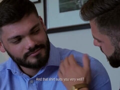 Two handsome gay studs sodomy scene