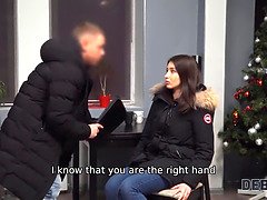 Girl owes money and she is fucked after the debt collector finds her