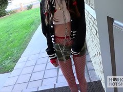 Ava Parker gets her tiny tits smashed by random dude on the net