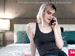 fabulous ash-blonde she-male make a phone call for a nice fuck (Dante Colle, Ella Hollywood)