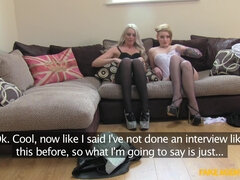 Lesbians Get A Taste Of Knob On Agent's Casting Couch 1 - Fake Agent UK