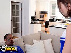 Watch Riley Reid cheer on her mom's BF with a big black dick