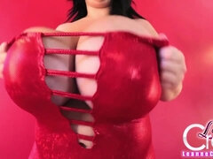 Hoe with monster tits Leanne Crow - Shiny Red Christmas