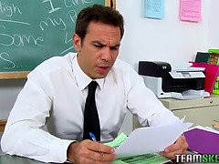 Sabrina Taylor's tight pussy gets brutally fucked in school uniform