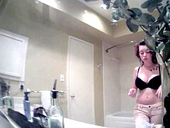 spycam - extremely huge-titted teen secretly filmed in bathroom