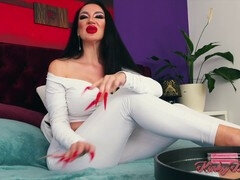 Erotic femdom POV with long nails and high heels fetish
