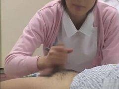 Horny Asian nurses take turns riding patient