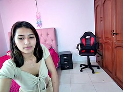 Couple, Fille latino, Masturbation, Plan cul à trois, Webcam