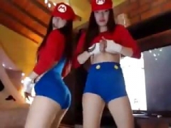 Lez Mario Babes Having Fun - Sexy Cosplay Outfits webcam