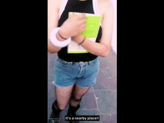 MONEY for SEX to Mexican Unfaithful Teen on the Streets, Nice BIG TITS in Public Place and Nice Blowjob (Samantha 18Yo) VOL 2 (SUBTITLED)