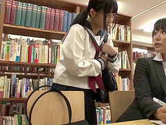 asian Schoolgirl entices teacher in Library