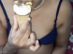 Fine Indian Desi Gujju Bhabhi delivers a steamy blowjob with ice cream