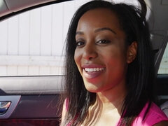 Deana Dulce gives bj in the front seat & finishes banged all over the car