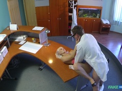 Fake Hospital (FakeHub): Perfect Sexy Blonde Gets Probed By Doctor On Reception Desk