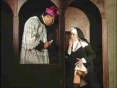sloppy nun culo torn up by a black priest in the confessional