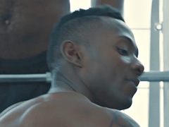 Threesome interracial anal sex with handsome sporty gays