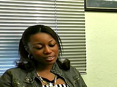 Amateur ebony filmed at a real porn casting audition