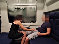 Hot Teacher Masturbates And Sucks A Students Cock On A Train Until He Cums In Her Mouth. They Risk Getting Caught  Public Se