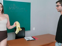 Big-boobed goddess Yasmin Scott nicely screwed in the classroom