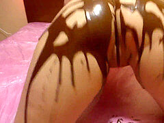 appetizing enormous Ass in Chocolate Messy nail!