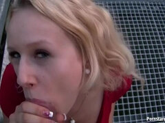 Bus Stop Babe Gives Killer Blowjobs