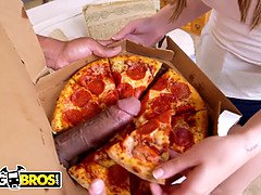 Anikka Albrite & her blonde friend get a massive black cock pizza delivery from Magnum Size Pizza