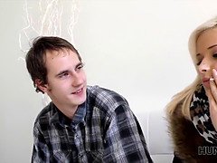 Petite blonde Ria Sunn gets her cash for fucking for POV sex in Hunt4K video
