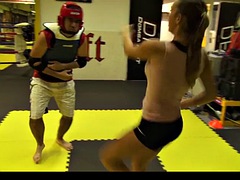 Barefoot Taekwondo Cute Teen Kicks Cocky Guys Face With Singing Kias