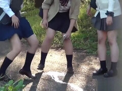 Godlike Japanese whore perfroming in pissing XXX video in public place