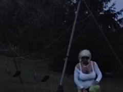 DeeDeeSlut on a swing