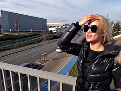 Pretty Serbian Blonde CHERRY KISS unexpectedly meets 2 strangers who fuck her on a bus and DP at the hotel!