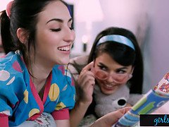 Girlsway classical sleepover with Gina Valentina and Gianna Dior