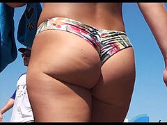 Big super-sexy butt g-string Latina bikini Beach Voyeur HD Video Spy