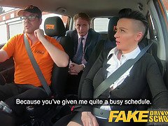 Tory Candi Jackson gets her big tits and tight pussy drilled by her boss in fake driving school
