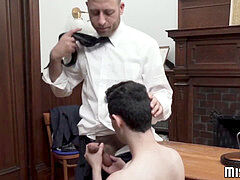 Mormon lad bent over for bareback and rimming