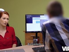 Agent bangs Isabella Lui's tight redhead pussy in VIP4K office video