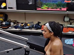 BANGBROS - Fitness black babe publicly fucked and facialized at pawn shop