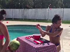 Camsoda teens with big ass and big tits blast a watermelon with rubb