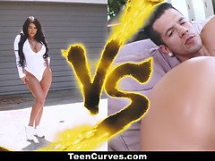 August Taylor's oiled up trimmed pussy gets rammed and titfucked in HD