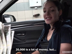 Hot car washer Anie Darling fucks stranger for cash