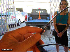 Roadside - blond tat stunner Banged By Her Car Mechanic